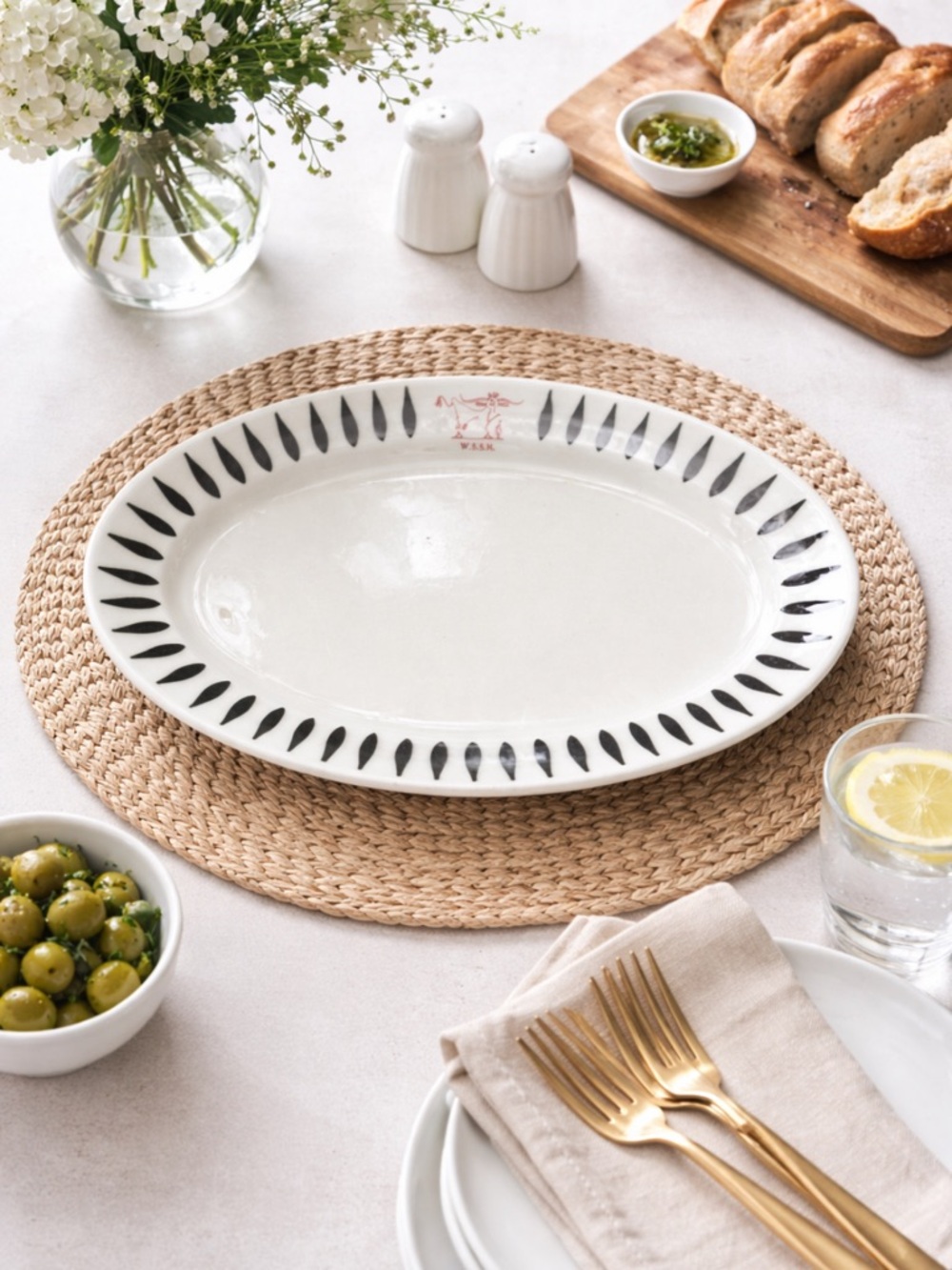 Vintage Jackson China WSSH Steak Platter. Collectible | Ceramic | 11 × 8 | USA